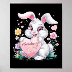 Affiche Enfants Lapin Pâques Rabin Pastel Design Printemps