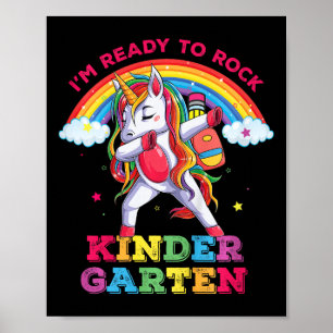Affiche Enfants Licorne Dabbing Je suis prêt à rocker Jard