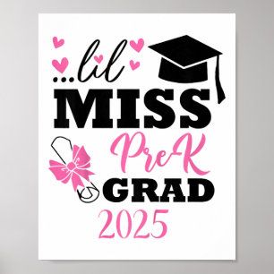 Affiche Enfants Little Miss Pré-k Grad Préscolaire Prek Gr