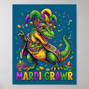 Affiche Enfants Mardi Grawr Rex Dinosaure Tout-Petit