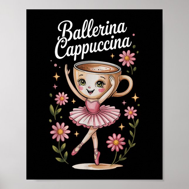 Affiche Enfants mème Italien Brainrot Ballerina Cappuccina (Devant)