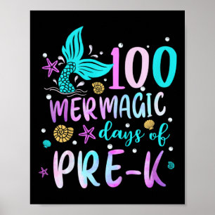 Affiche Enfants Mermaid Queue 100 Jours Mermagic De Pré-k