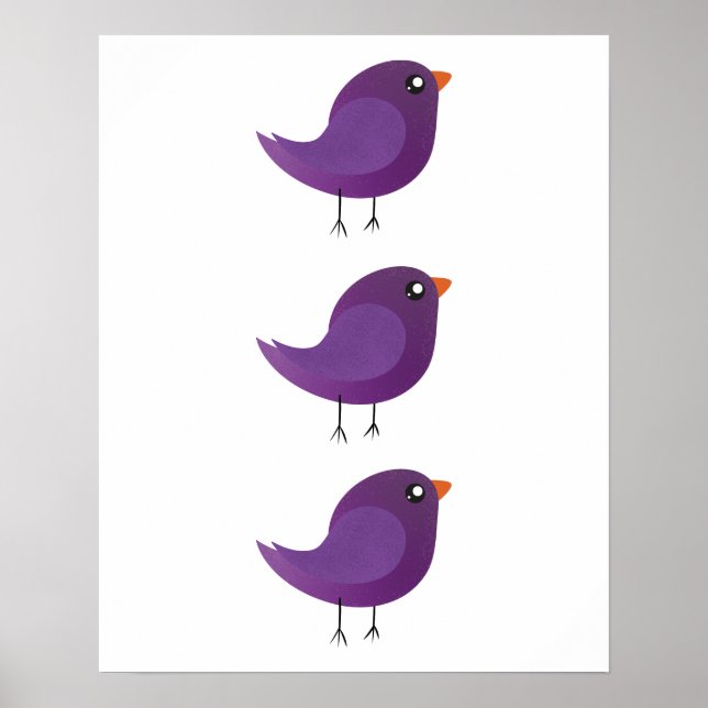 Affiche Enfants mignonette birdy (Devant)