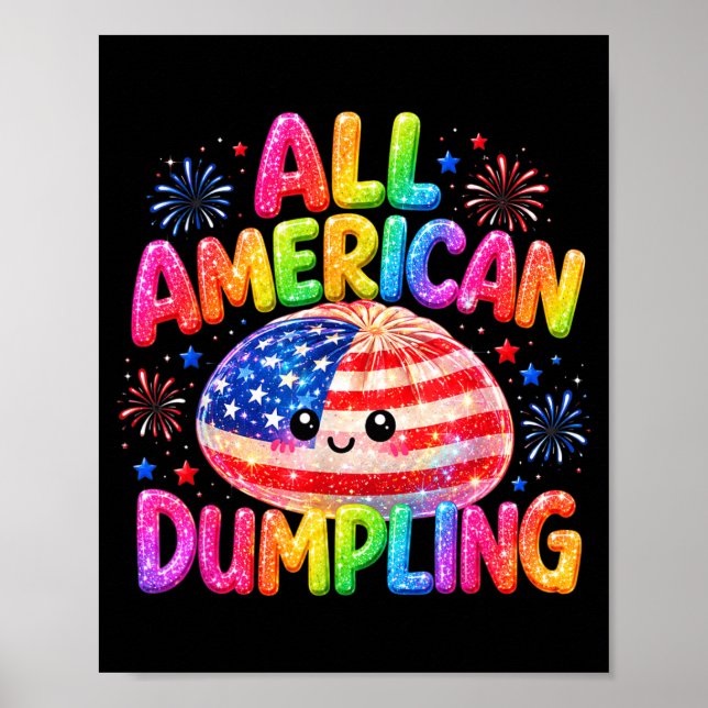 Affiche Enfants Mignons Édition Dumpling Américain 4 Juill (Devant)