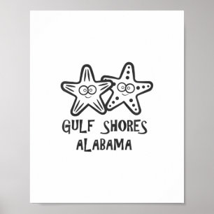Affiche Enfants Mignons Gulf Shores Alama Vacances Filles