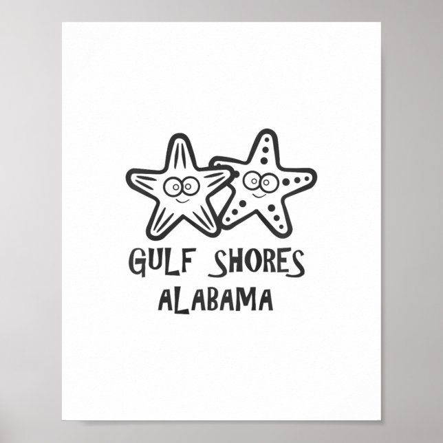 Affiche Enfants Mignons Gulf Shores Alama Vacances Filles  (Devant)