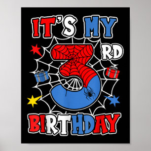 Affiche Enfants Mon 3e anniversaire Spider ThParty 3 an