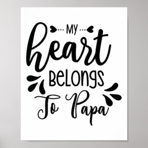 Affiche Enfants Mon Coeur Appartient À Papa Stepdad Papa P