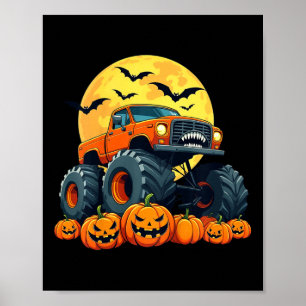 Affiche Enfants Monster Camion Halloween Citrouille Jack O
