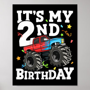 Affiche Enfants Monster Camion Mon 2e anniversaire garçon