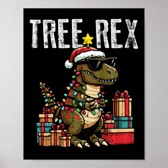 Affiche Enfants Noël Dinosaure Arbre Rex Xmas Trex Toddler (Devant)