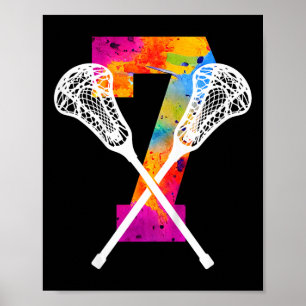Affiche Enfants Numéro 7 ans Lacrosse 7e anniversaire