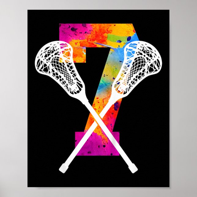 Affiche Enfants Numéro 7 ans Lacrosse 7e anniversaire (Devant)
