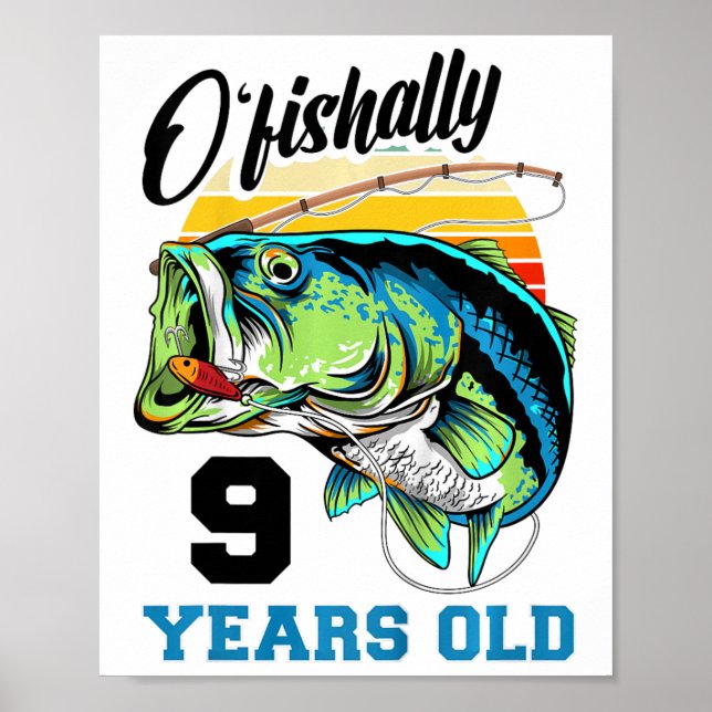 Affiche Enfants O'fish 9 ans 9e anniversaire Pêche B (Devant)
