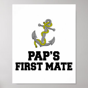 Affiche Enfants Pap Premier Mate Grandson Petit-fille Bate