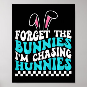 Affiche Enfants Pâques Oubliez les lapins Je chasse les la