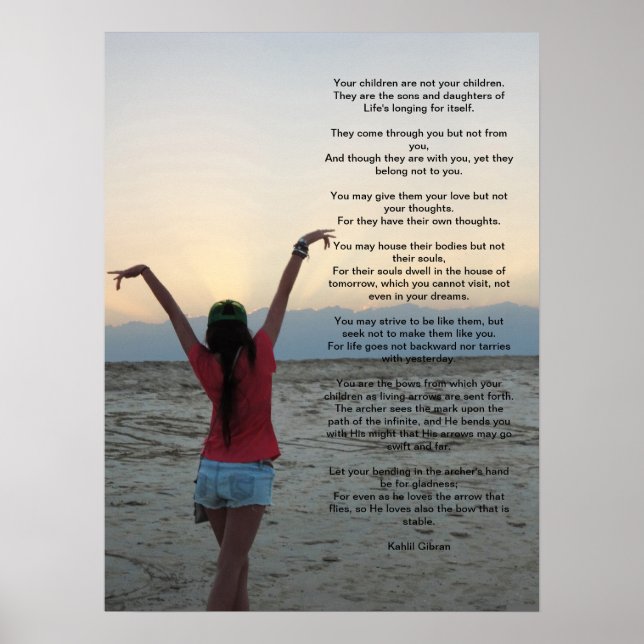Affiche Enfants par Kahlil Gibran 18X24 (Devant)