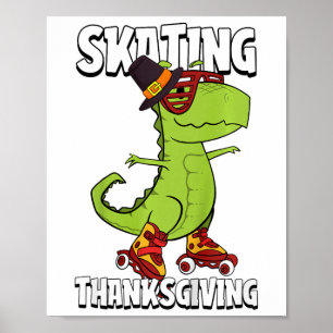 Affiche Enfants Patinage Jour de l'Action de grâce Cool Pa