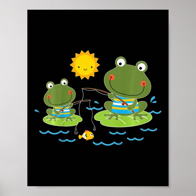 Affiche Enfants Pêchant Grenouilles Joli Pêcheur  (Devant)