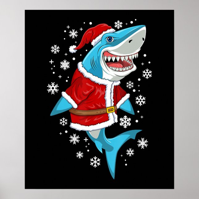 Affiche Enfants Père Noël Sharkmas Noël Enfants (Devant)