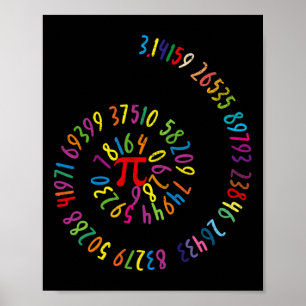 Affiche Enfants Pi Day Math Spiral 3.14 Ratio Geek Math Ne
