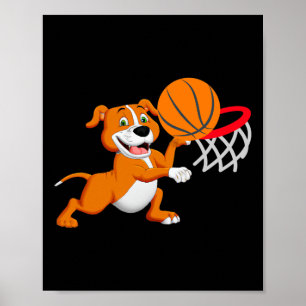 Affiche Enfants Pitbull Dog Jouer Bysketbyll Chien Sport G