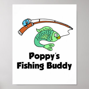 Affiche Enfants Poppy's Fishing Buddy Grandson or Granddau