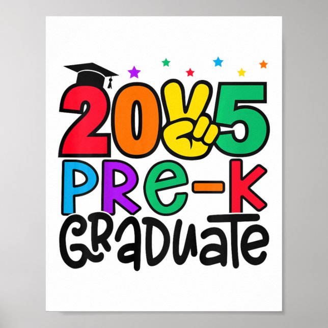 Affiche Enfants Pré-k Graduate 2025 Graduation préscolaire (Devant)