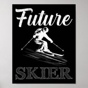 Affiche Enfants qui skient Futur skieur Skieur drôle Bient