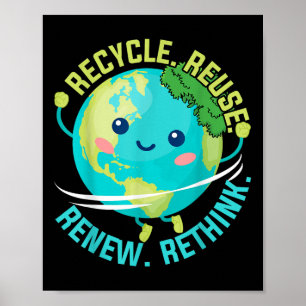 Affiche Enfants Recycler Réutiliser Repenser Repenser Jour
