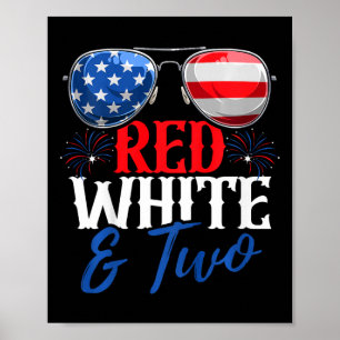 Affiche Enfants Rouge Blanc Et Deux 4 juillet Anniversaire