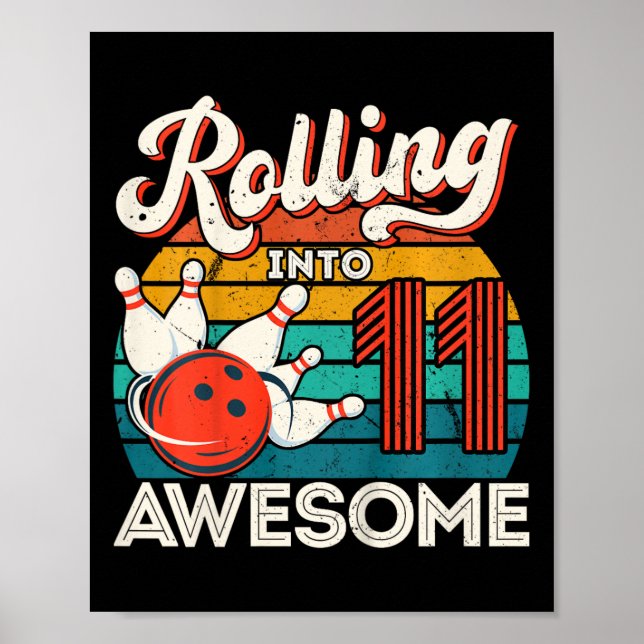 Affiche Enfants roulent dans 11 ans 11e Bowling Anniversai (Devant)