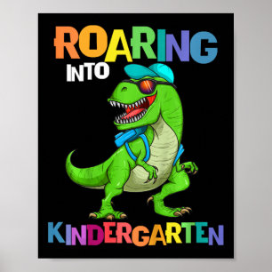 Affiche Enfants rugissant en maternelle dinosaure T Rex By