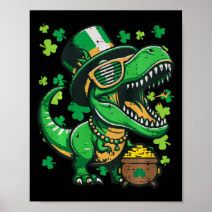 Affiche Enfants Saint-Patrick Dinosaure Saint-Patty Trex B