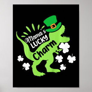 Affiche Enfants Saint-Patrick Mamas Charme Chanceux Dinosa