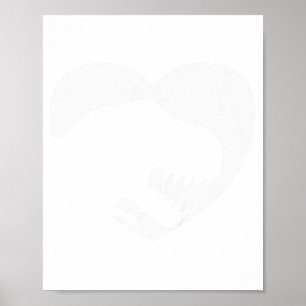 Affiche Enfants Saint-Valentin T-rex Dinosaure Cœur Silhou