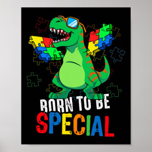 Affiche Enfants Sensibilisation sur l'autisme Dino Toddler