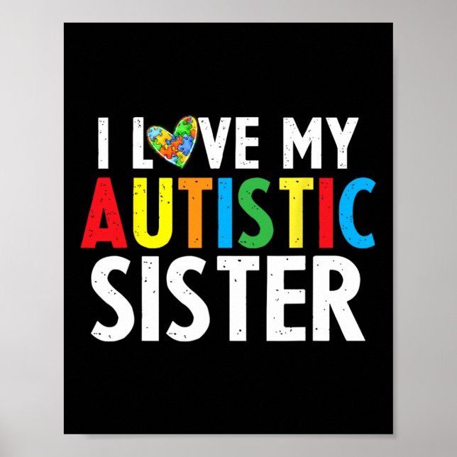 Affiche Enfants Sensibilisation sur l'autisme J'Aime Ma So (Devant)