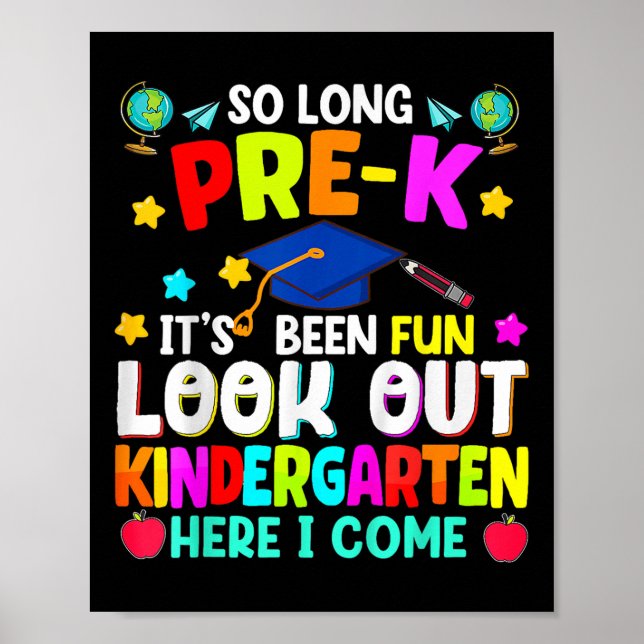 Affiche Enfants Si Long pré-k Graduation jardin d'enfants  (Devant)