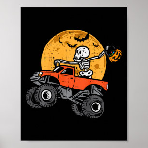 Affiche Enfants Skeleton Monster Camion Lune Candy Toddler