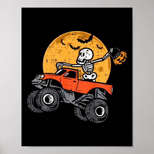 Affiche Enfants Skeleton Monster Camion Lune Candy Toddler (Devant)