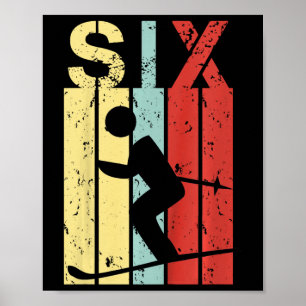 Affiche Enfants Ski 6 Anniversaire Garçon Fille Ski 6 Anni