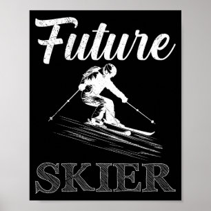 Affiche Enfants skiant futur skieur skieur drôle bientôt