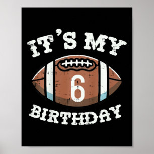 Affiche Enfants Son 6e anniversaire Football américain 6 a
