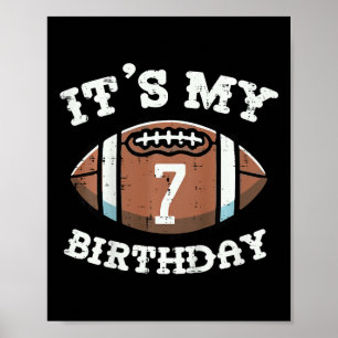 Affiche Enfants Son 7e anniversaire Football américain 7 a