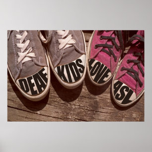 Affiche Enfants Sourds Aiment ASL 36" x 24"