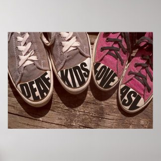 Affiche Enfants Sourds Aiment ASL 36" x 24"