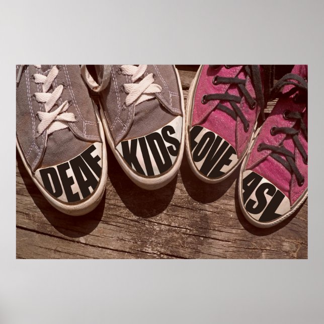 Affiche Enfants Sourds Aiment ASL 36" x 24" (Devant)