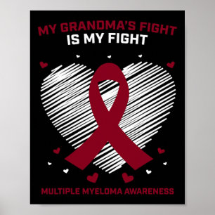 Affiche Enfants Soutien au cancer du sang Grand-mère Myelo