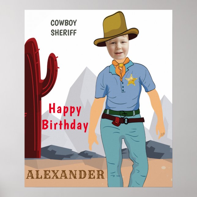 Affiche Enfants Spécial Sheriff Cowboy Photo AJOUTER (Devant)